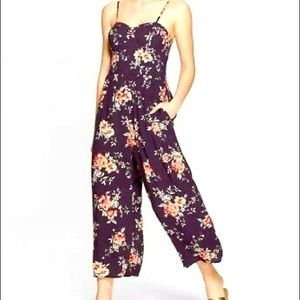 Xhilaration Floral Print Sleeveless Jumpsuit